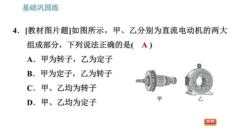 沪粤版九年级下册物理习题课件 第17章 17.1    关于电动机转动的猜想07