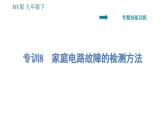 滬粵版九年級下冊物理習(xí)題課件 第18章 專訓(xùn)8   家庭電路故障的檢測方法