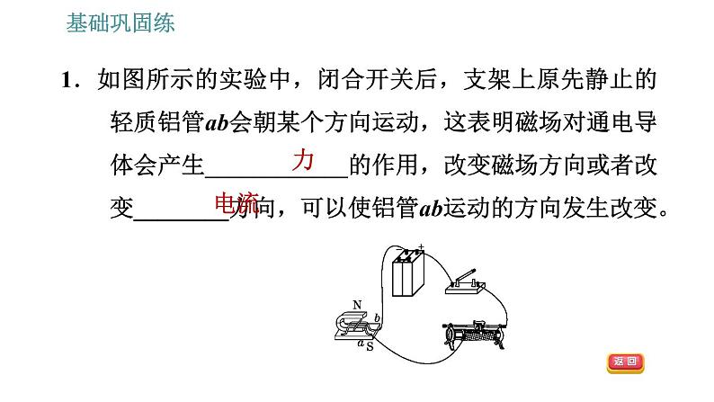 沪科版九年级下册物理习题课件 第17章 17.3   科学探究：电动机为什么会转动第4页