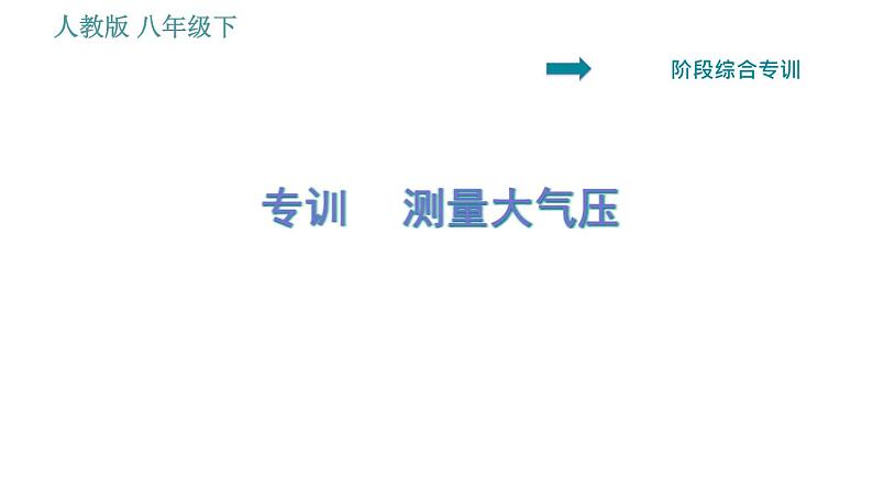 人教版八年级下册物理课件 第9章 阶段综合专训   测量大气压第1页