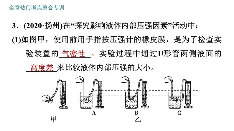 人教版八年级下册物理课件 第9章 全章热门考点整合专训第6页