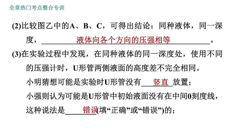 人教版八年级下册物理课件 第9章 全章热门考点整合专训第7页