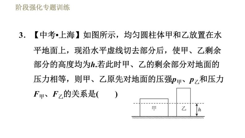 苏科版八年级下册物理课件 第10章 阶段强化专题训练（八）  专训2  柱体压强的推算技巧07