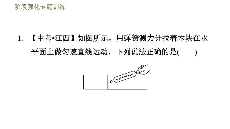 苏科版八年级下册物理课件 第9章 阶段强化专题训练（六）  专训2  相互作用力和平衡力03