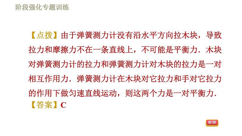 苏科版八年级下册物理课件 第9章 阶段强化专题训练（六）  专训2  相互作用力和平衡力05