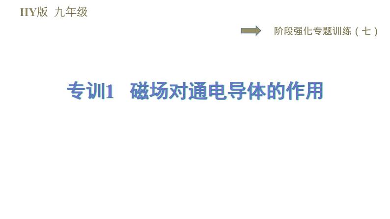 沪粤版九年级下册物理习题课件 第17章 阶段专训（七）专训1磁场对通电导体的作用第1页