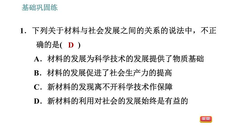 沪科版九年级下册物理习题课件 第20章 20.3   材料的开发和利用2第3页