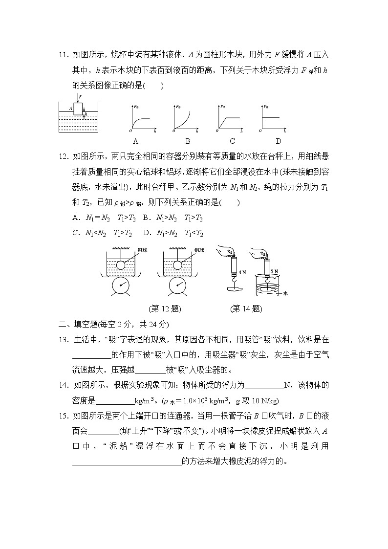 沪粤版八年级下册物理 第9章达标测试卷0第3页