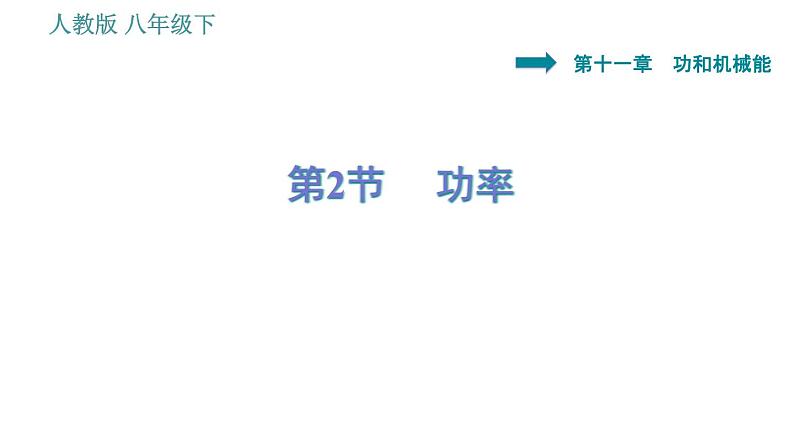 人教版八年级下册物理课件 第11章 11.2  功率第1页