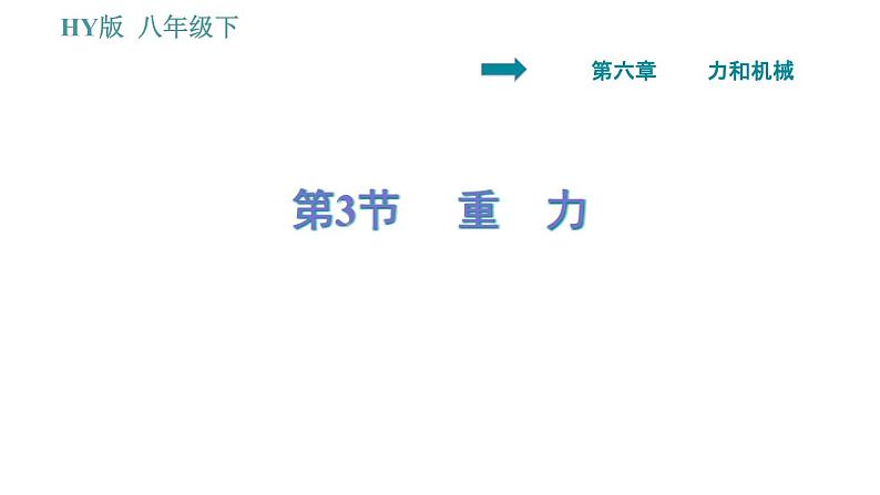 沪粤版八年级下册物理课件 第6章 6.3   重　力0第1页