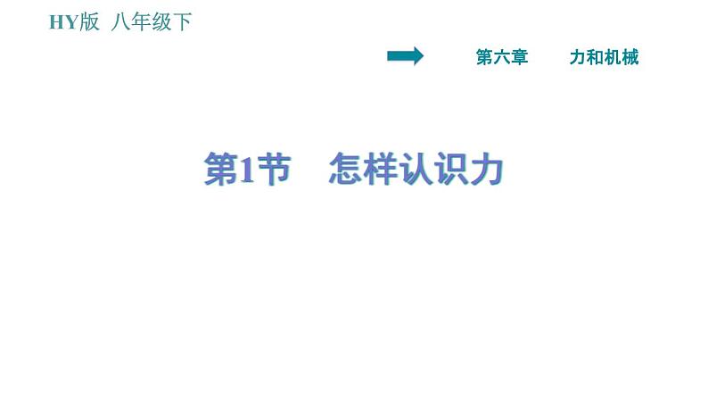 沪粤版八年级下册物理课件 第6章 6.1   怎样认识力0第1页