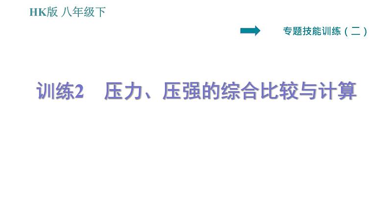 沪科版八年级下册物理课件 第8章 专训（二）  2   压力、压强的综合比较与计算第1页