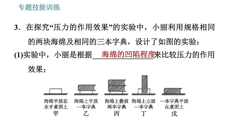 沪科版八年级下册物理课件 第8章 专训（二）  1   有关压强、液体压强的实验探究第8页