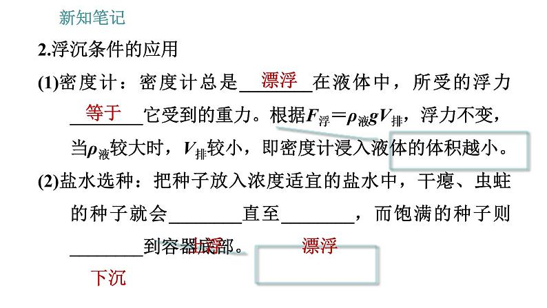 沪科版八年级下册物理课件 第9章 9.3   物体的浮与沉0第6页