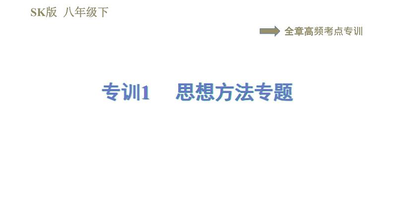 苏科版八年级下册物理课件 第7章 全章高频考点专训  专训1  思想方法专题第1页