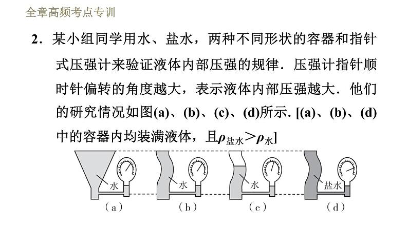 苏科版八年级下册物理课件 第10章 全章高频考点专训  专训3  实验探究专题第6页