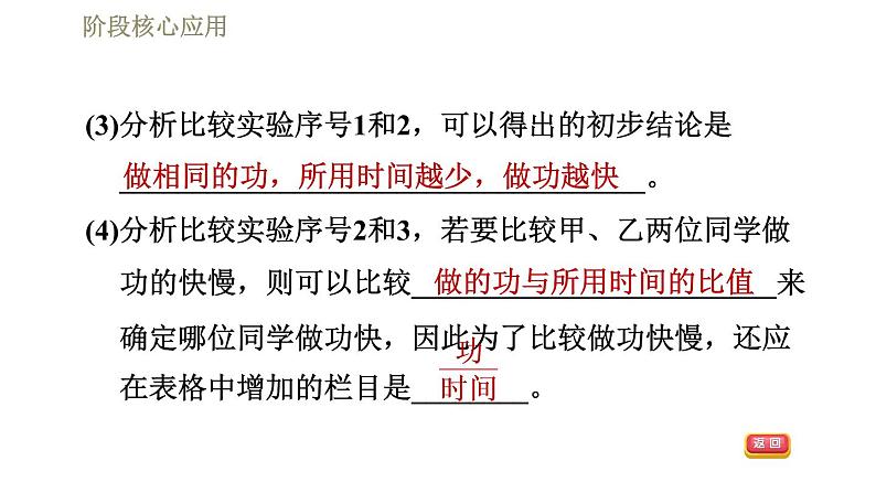 人教版八年级下册物理课件 第11章 阶段核心应用  专训  功率的探究第8页