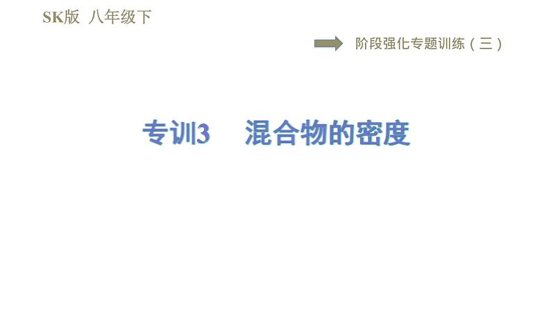 苏科版八年级下册物理课件 第6章 阶段强化专题训练（三）  专训3  混合物的密度第1页