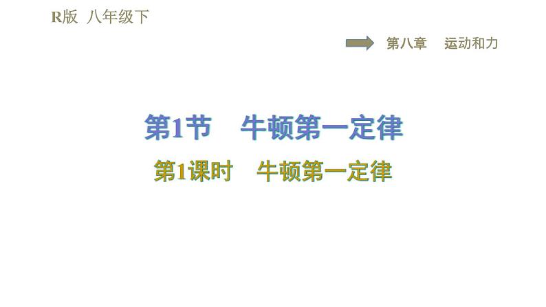 人教版八年级下册物理课件 第8章 8.1.1牛顿第一定律第1页