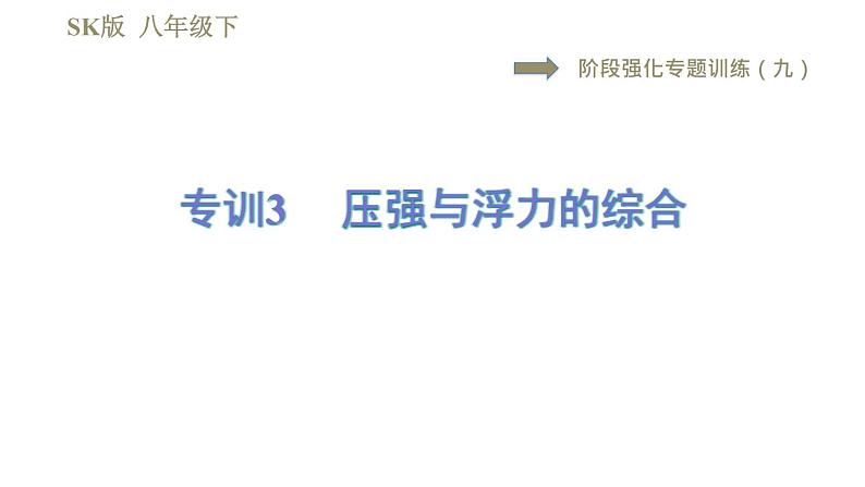 苏科版八年级下册物理课件 第10章 阶段强化专题训练（九）  专训3  压强与浮力的综合01