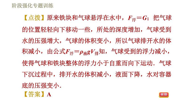 苏科版八年级下册物理课件 第10章 阶段强化专题训练（九）  专训3  压强与浮力的综合04