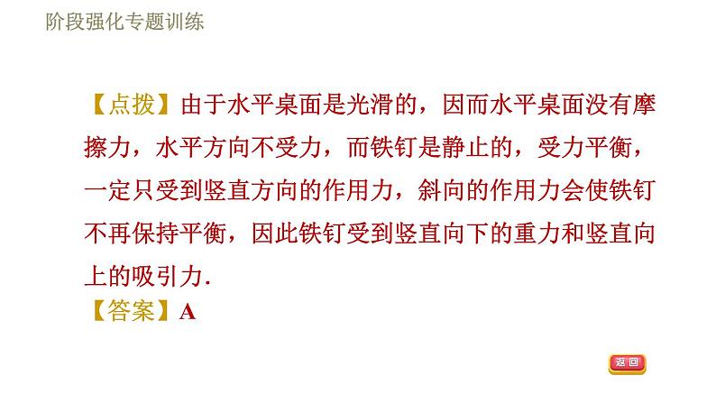 苏科版八年级下册物理课件 第9章 阶段强化专题训练（六）  专训3  二力平衡的应用与探究05