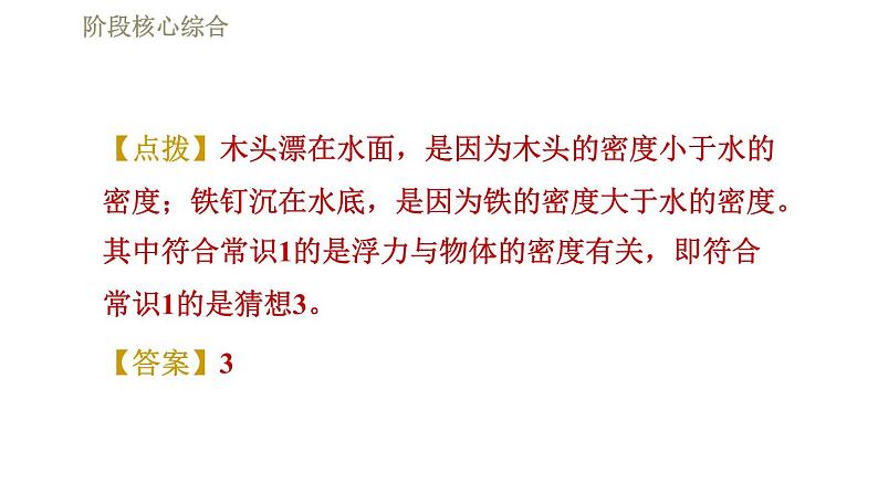 人教版八年级下册物理课件 第10章 阶段核心综合  专训2  浮力的探究与测量05