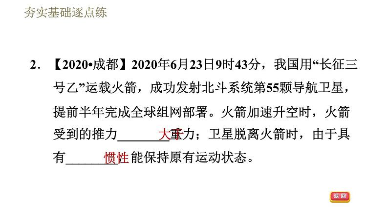 人教版八年级下册物理课件 第8章 8.1.2惯　性05