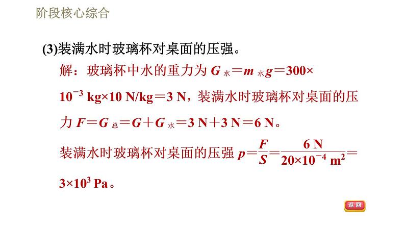 人教版八年级下册物理课件 第9章 阶段核心综合  专训1  固体和液体压强的计算第6页