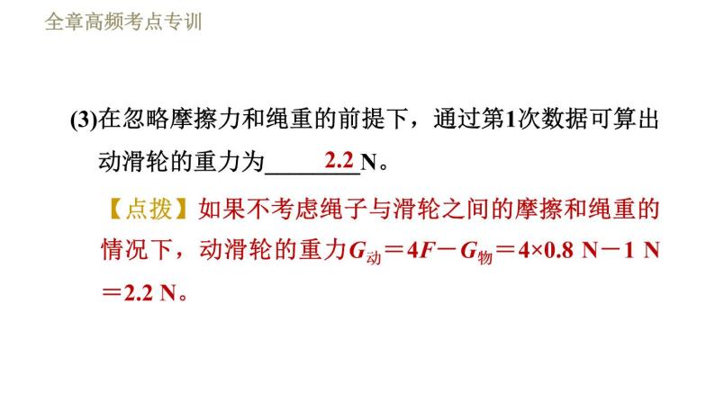 鲁科版八年级下册物理课件 第9章 全章高频考点专训  专训1  机械效率的测量07