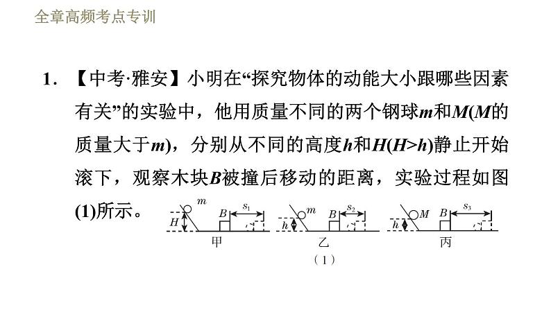 鲁科版八年级下册物理课件 第10章 全章高频考点专训  专训2  探究动能和势能的影响因素03