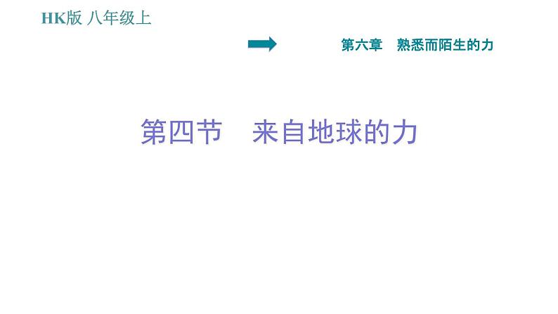 沪科版八年级上册物理习题课件 第6章 6.4 来自地球的力01