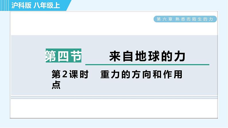 沪科版八年级上册物理习题课件 第6章 6.4.2重力的方向和作用点第1页