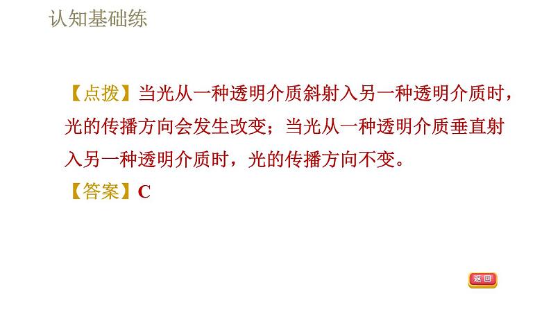 人教版八年级上册物理习题课件 第4章 4.4光的折射第5页