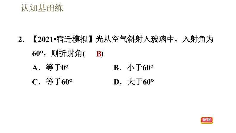 人教版八年级上册物理习题课件 第4章 4.4光的折射第6页