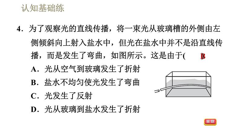 人教版八年级上册物理习题课件 第4章 4.4光的折射第8页