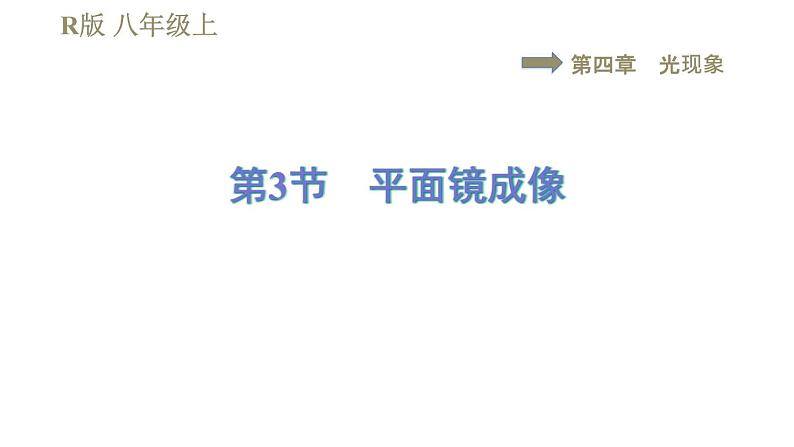 人教版八年级上册物理习题课件 第4章 4.3平面镜成像第1页