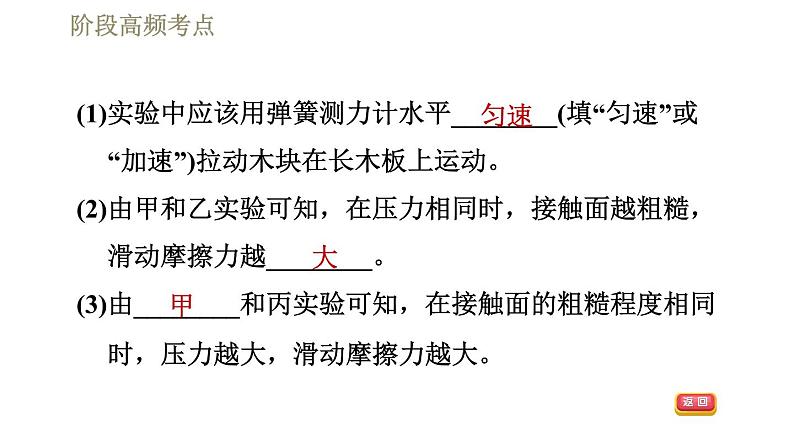 人教版八年级下册物理课件 第8章 阶段高频考点  专训3  摩擦力的探究第4页