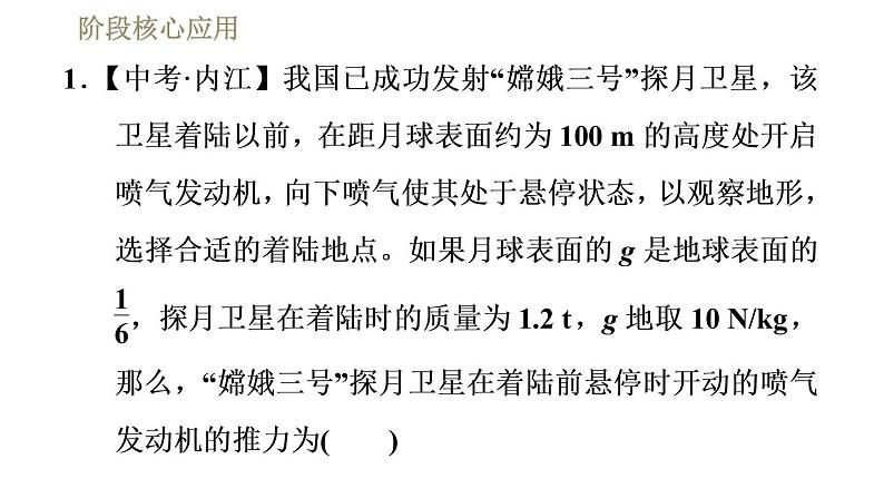 人教版八年级下册物理课件 第8章 阶段核心应用  专训1  二力平衡条件及其应用第4页