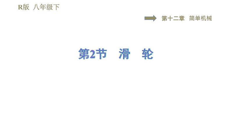 人教版八年级下册物理课件 第12章 12.2滑　轮第1页