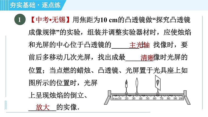 苏科版八年级上册物理习题课件 第4章 4.3凸透镜成像的规律第4页