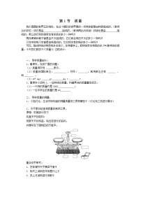 人教版八年级上册第六章 质量和密度第1节 质量学案设计