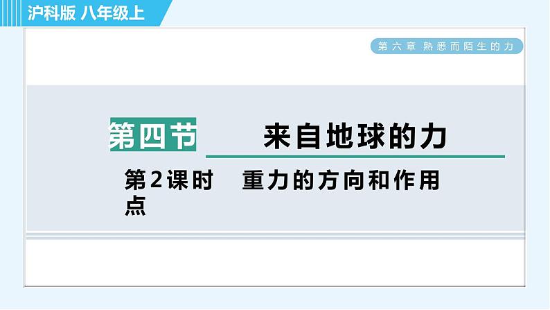 沪科版八年级上册物理习题课件 第6章 6.4.2重力的方向和作用点第1页