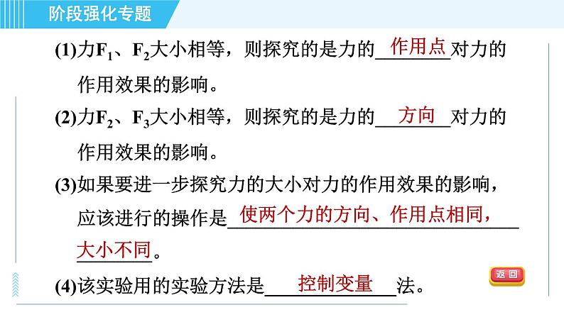 沪科版八年级上册物理习题课件 第6章 阶段强化专题（六）专训 力的作用效果的探究第4页