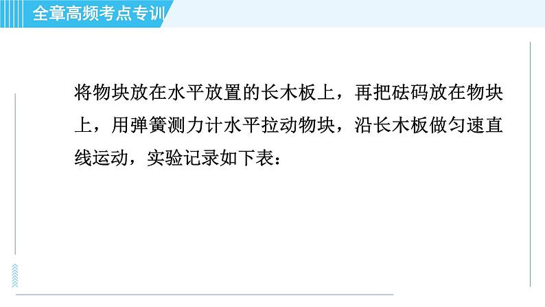 沪科版八年级上册物理习题课件 第6章 全章高频考点专训 专训2 摩擦力的探究04