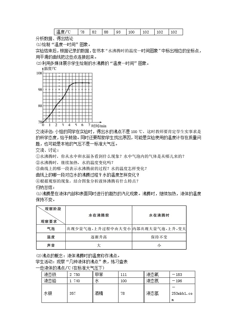 2021年初中物理人教版八年级上册 第三章 3.3 汽化和液化 教案03
