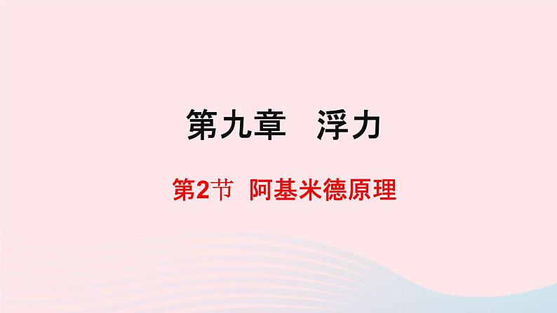 八年级物理全册第九章浮力第二节阿基米德原理课件新版沪科版第1页