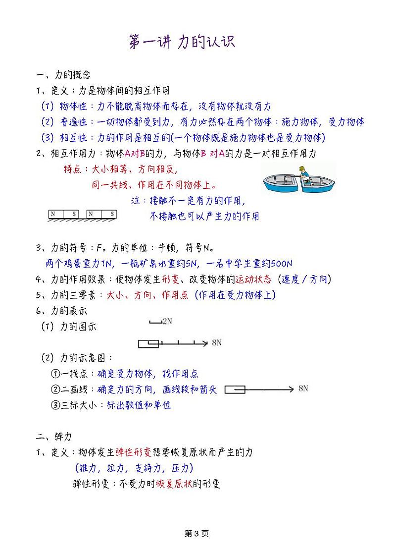 苏科版初中物理《力学笔记》知识点第2页