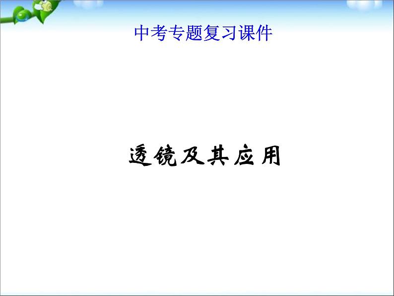 物理中考复习-透镜及其应用复习ppt课件01