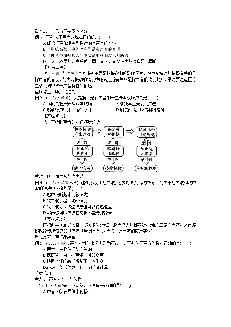 2019年中考物理考点梳理第一章《声现象》第3页